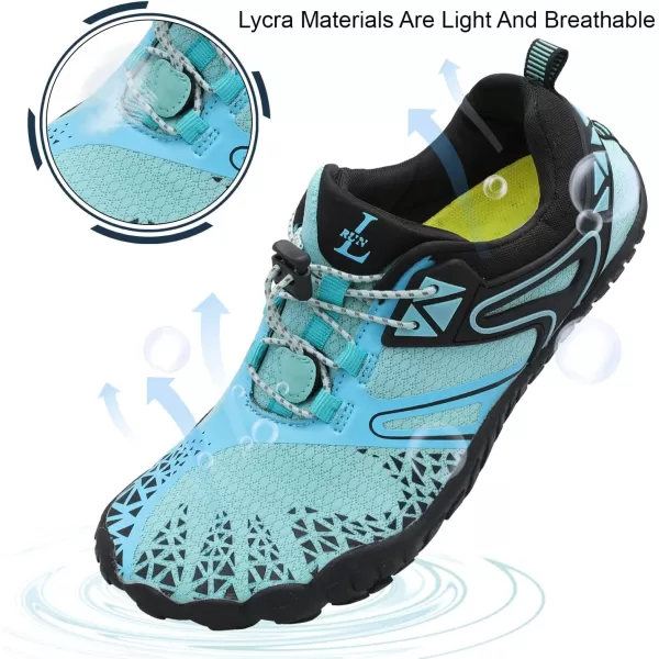LRUN Barefoot Water Shoes Women Mens Aqua Sock Athletic Hiking Water Sports Shoes for Swim Beach Pool Sand Diving WalkingGblue