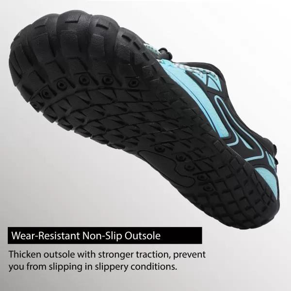 LRUN Barefoot Water Shoes Women Mens Aqua Sock Athletic Hiking Water Sports Shoes for Swim Beach Pool Sand Diving WalkingGblue