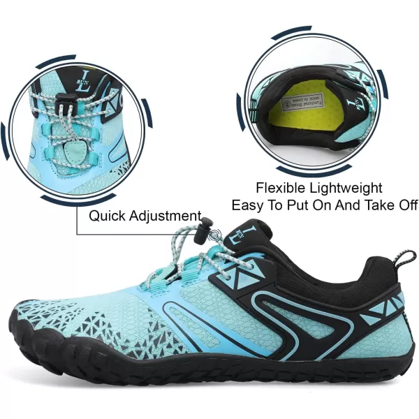 LRUN Barefoot Water Shoes Women Mens Aqua Sock Athletic Hiking Water Sports Shoes for Swim Beach Pool Sand Diving WalkingGblue