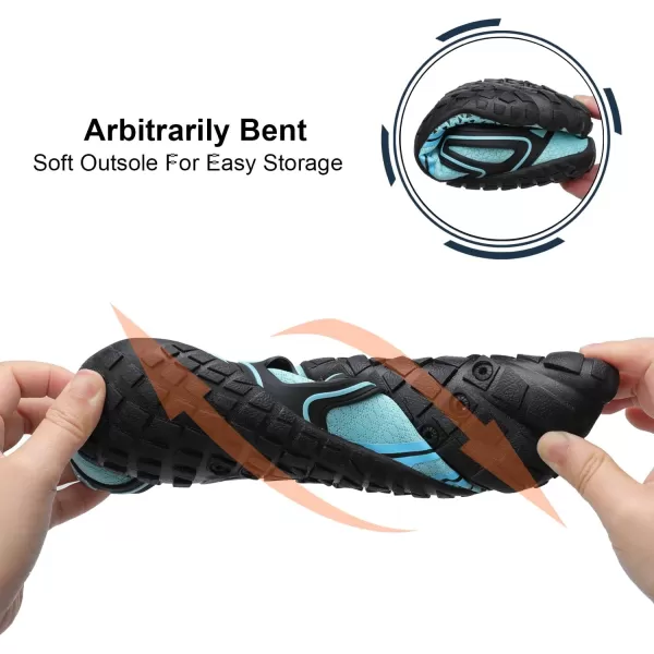 LRUN Barefoot Water Shoes Women Mens Aqua Sock Athletic Hiking Water Sports Shoes for Swim Beach Pool Sand Diving WalkingGblue
