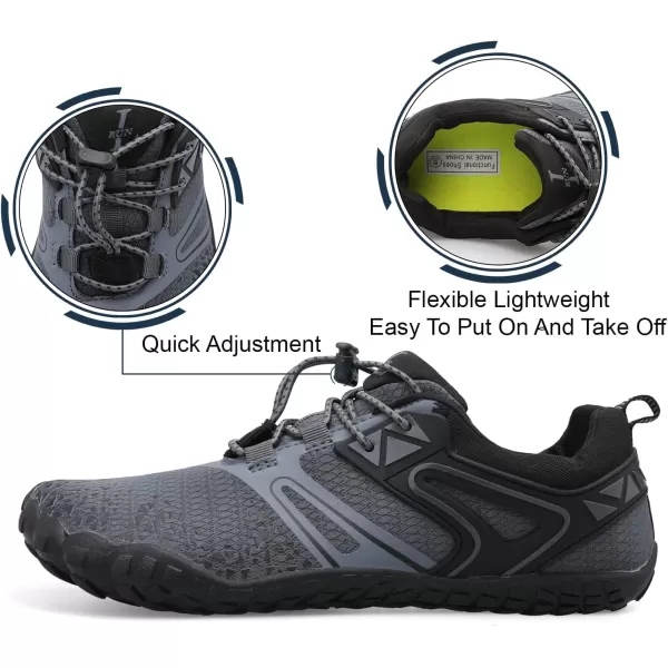 LRUN Barefoot Water Shoes Women Mens Aqua Sock Athletic Hiking Water Sports Shoes for Swim Beach Pool Sand Diving WalkingGgrey