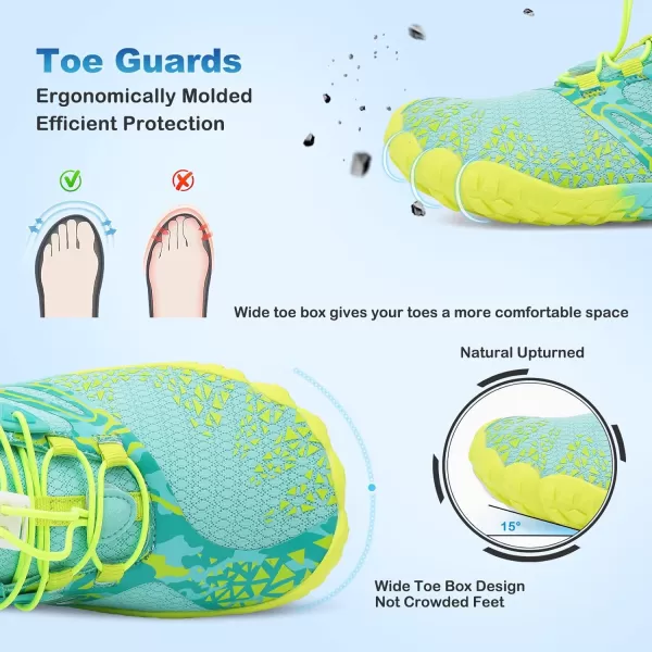 LRUN Barefoot Water Shoes Women Mens Aqua Sock Athletic Hiking Water Sports Shoes for Swim Beach Pool Sand Diving WalkingGlight Green