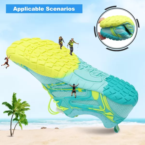 LRUN Barefoot Water Shoes Women Mens Aqua Sock Athletic Hiking Water Sports Shoes for Swim Beach Pool Sand Diving WalkingGlight Green