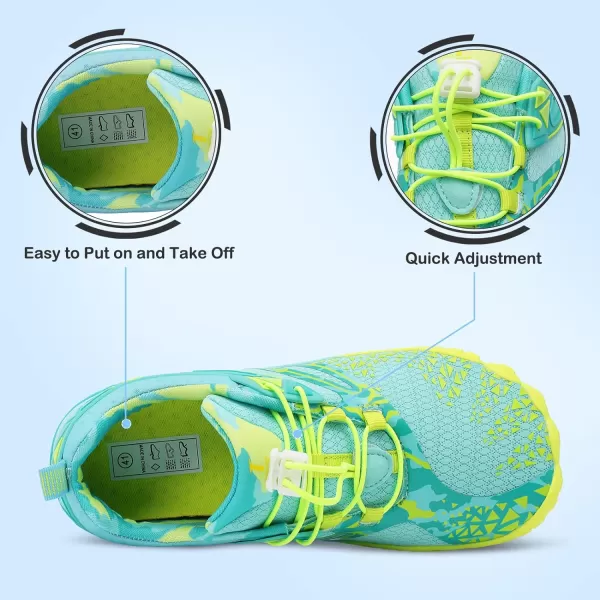 LRUN Barefoot Water Shoes Women Mens Aqua Sock Athletic Hiking Water Sports Shoes for Swim Beach Pool Sand Diving WalkingGlight Green