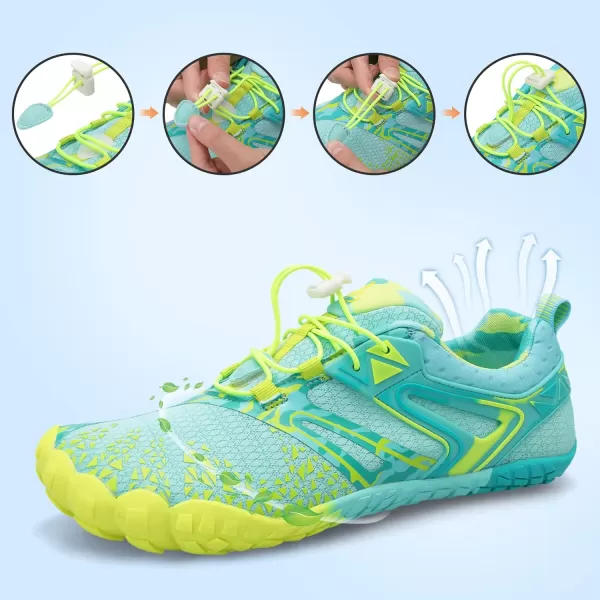 LRUN Barefoot Water Shoes Women Mens Aqua Sock Athletic Hiking Water Sports Shoes for Swim Beach Pool Sand Diving WalkingGlight Green