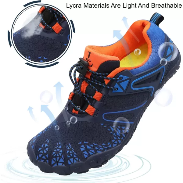 LRUN Barefoot Water Shoes Women Mens Aqua Sock Athletic Hiking Water Sports Shoes for Swim Beach Pool Sand Diving WalkingGnavy