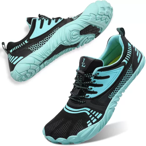 LRUN Barefoot Water Shoes Women Mens Aqua Sock Athletic Hiking Water Sports Shoes for Swim Beach Pool Sand Diving WalkingKblack