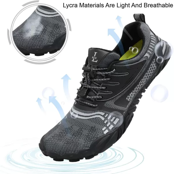 LRUN Barefoot Water Shoes Women Mens Aqua Sock Athletic Hiking Water Sports Shoes for Swim Beach Pool Sand Diving WalkingKgrey
