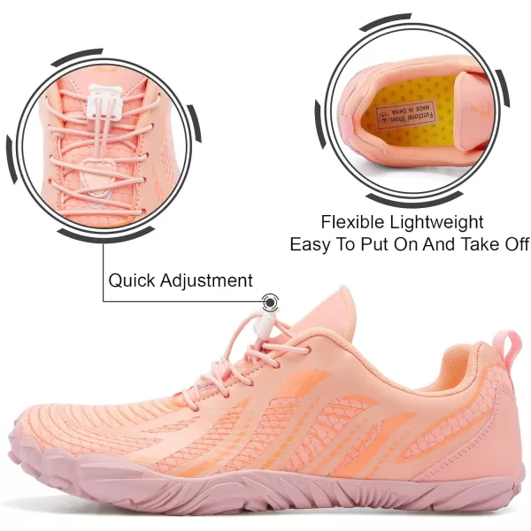 LRUN Barefoot Water Shoes Women Mens Aqua Sock Athletic Hiking Water Sports Shoes for Swim Beach Pool Sand Diving WalkingLpink