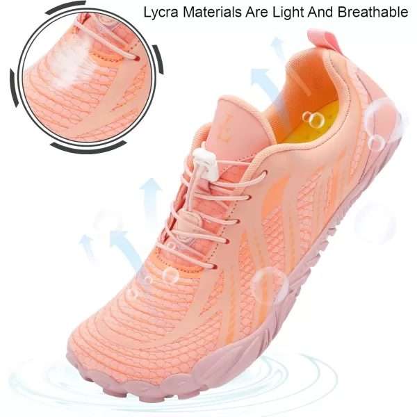 LRUN Barefoot Water Shoes Women Mens Aqua Sock Athletic Hiking Water Sports Shoes for Swim Beach Pool Sand Diving WalkingLpink