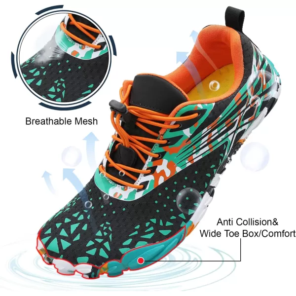 LRUN Barefoot Water Shoes Women Mens Aqua Sock Athletic Hiking Water Sports Shoes for Swim Beach Pool Sand Diving WalkingMblue Fusion
