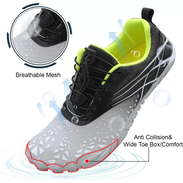 LRUN Barefoot Water Shoes Women Mens Aqua Sock Athletic Hiking Water Sports Shoes for Swim Beach Pool Sand Diving WalkingMgrey