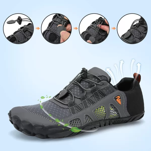 LRUN Barefoot Water Shoes Women Mens Aqua Sock Athletic Hiking Water Sports Shoes for Swim Beach Pool Sand Diving WalkingNgrey