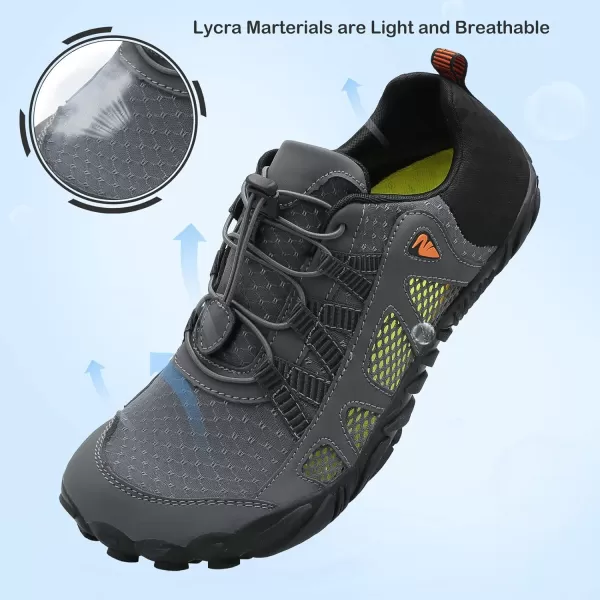 LRUN Barefoot Water Shoes Women Mens Aqua Sock Athletic Hiking Water Sports Shoes for Swim Beach Pool Sand Diving WalkingNgrey