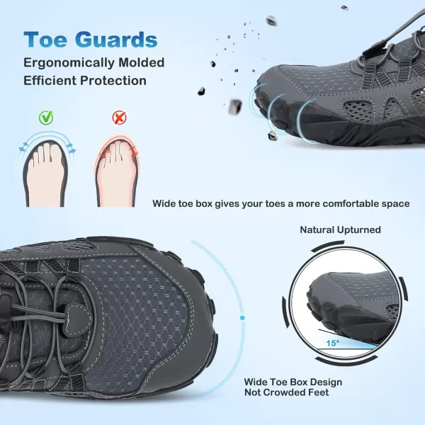 LRUN Barefoot Water Shoes Women Mens Aqua Sock Athletic Hiking Water Sports Shoes for Swim Beach Pool Sand Diving WalkingNgrey