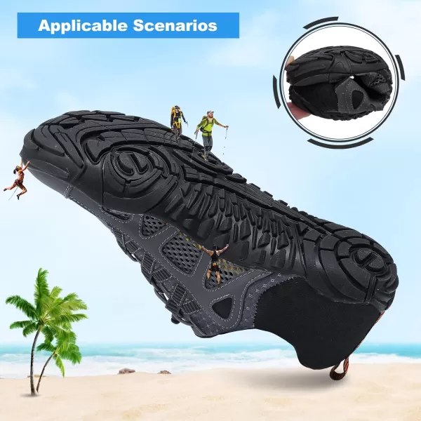 LRUN Barefoot Water Shoes Women Mens Aqua Sock Athletic Hiking Water Sports Shoes for Swim Beach Pool Sand Diving WalkingNgrey