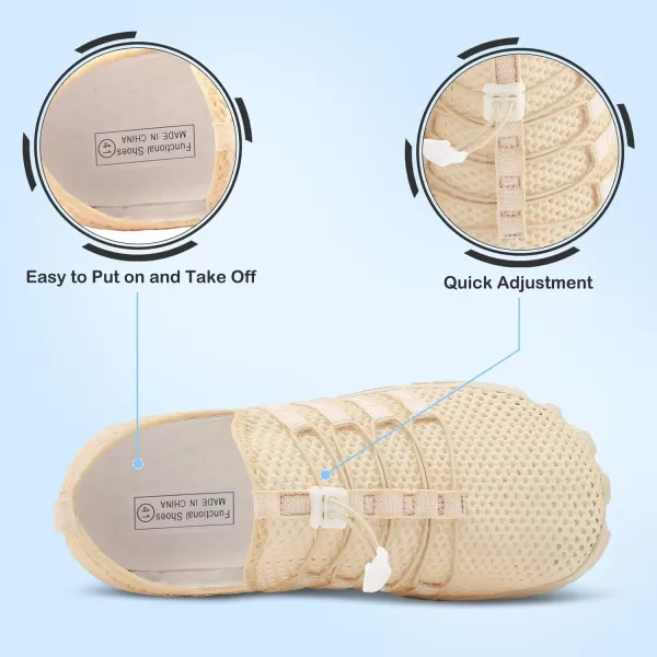 LRUN Barefoot Water Shoes Women Mens Aqua Sock Athletic Hiking Water Sports Shoes for Swim Beach Pool Sand Diving WalkingObeige
