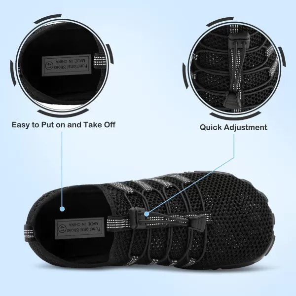 LRUN Barefoot Water Shoes Women Mens Aqua Sock Athletic Hiking Water Sports Shoes for Swim Beach Pool Sand Diving WalkingOblack