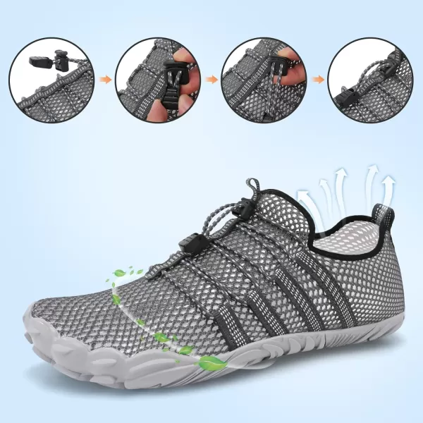 LRUN Barefoot Water Shoes Women Mens Aqua Sock Athletic Hiking Water Sports Shoes for Swim Beach Pool Sand Diving WalkingOdark Grey