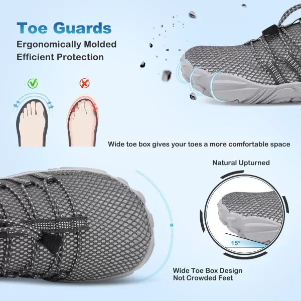 LRUN Barefoot Water Shoes Women Mens Aqua Sock Athletic Hiking Water Sports Shoes for Swim Beach Pool Sand Diving WalkingOdark Grey