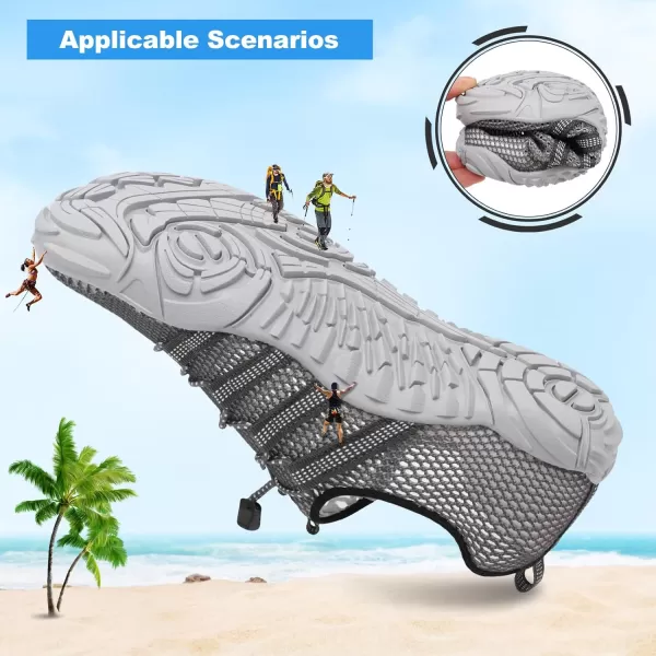 LRUN Barefoot Water Shoes Women Mens Aqua Sock Athletic Hiking Water Sports Shoes for Swim Beach Pool Sand Diving WalkingOdark Grey