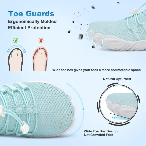 LRUN Barefoot Water Shoes Women Mens Aqua Sock Athletic Hiking Water Sports Shoes for Swim Beach Pool Sand Diving WalkingOlight Blue