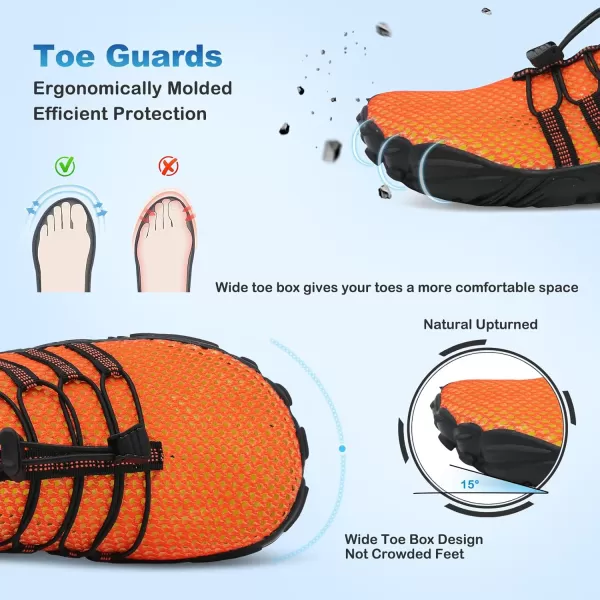 LRUN Barefoot Water Shoes Women Mens Aqua Sock Athletic Hiking Water Sports Shoes for Swim Beach Pool Sand Diving WalkingOorange