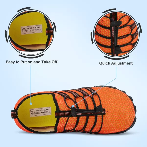 LRUN Barefoot Water Shoes Women Mens Aqua Sock Athletic Hiking Water Sports Shoes for Swim Beach Pool Sand Diving WalkingOorange