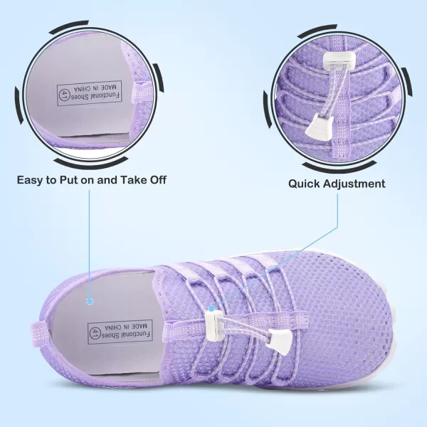 LRUN Barefoot Water Shoes Women Mens Aqua Sock Athletic Hiking Water Sports Shoes for Swim Beach Pool Sand Diving WalkingOpurple