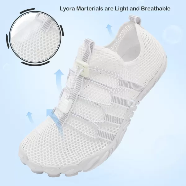 LRUN Barefoot Water Shoes Women Mens Aqua Sock Athletic Hiking Water Sports Shoes for Swim Beach Pool Sand Diving WalkingOwhite