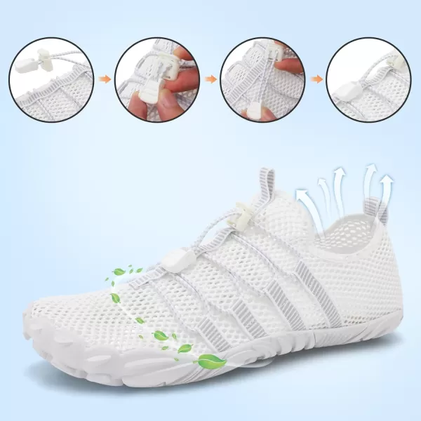 LRUN Barefoot Water Shoes Women Mens Aqua Sock Athletic Hiking Water Sports Shoes for Swim Beach Pool Sand Diving WalkingOwhite
