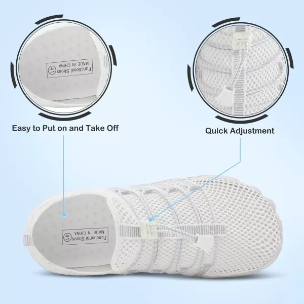 LRUN Barefoot Water Shoes Women Mens Aqua Sock Athletic Hiking Water Sports Shoes for Swim Beach Pool Sand Diving WalkingOwhite