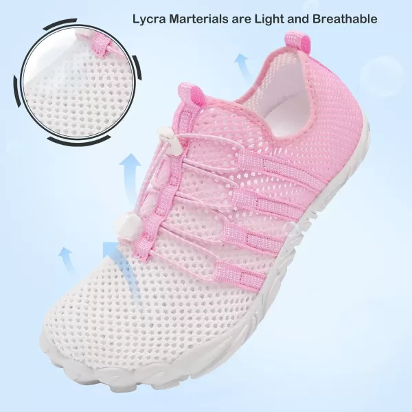 LRUN Barefoot Water Shoes Women Mens Aqua Sock Athletic Hiking Water Sports Shoes for Swim Beach Pool Sand Diving WalkingOwhite Pink