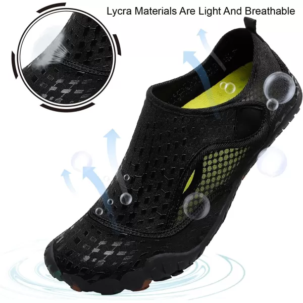 LRUN Barefoot Water Shoes Women Mens Aqua Sock Athletic Hiking Water Sports Shoes for Swim Beach Pool Sand Diving WalkingPblack