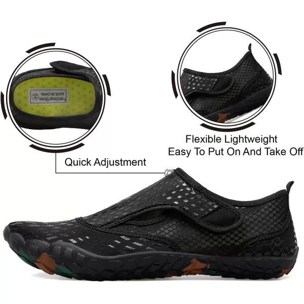 LRUN Barefoot Water Shoes Women Mens Aqua Sock Athletic Hiking Water Sports Shoes for Swim Beach Pool Sand Diving WalkingPblack