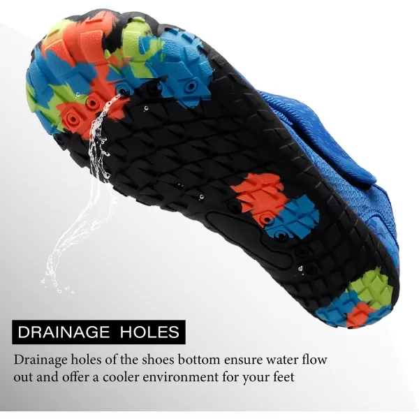 LRUN Barefoot Water Shoes Women Mens Aqua Sock Athletic Hiking Water Sports Shoes for Swim Beach Pool Sand Diving WalkingPblue