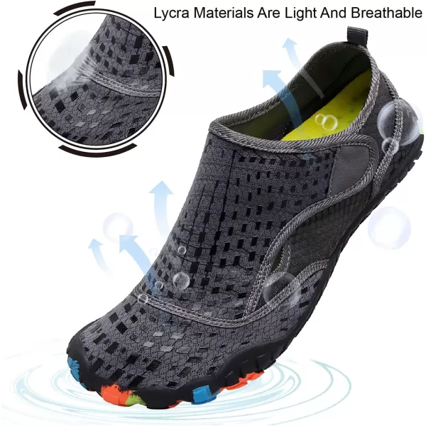 LRUN Barefoot Water Shoes Women Mens Aqua Sock Athletic Hiking Water Sports Shoes for Swim Beach Pool Sand Diving WalkingPgrey
