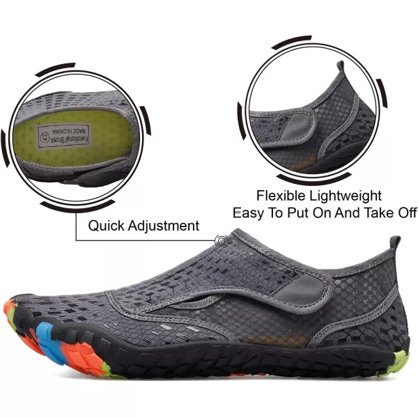 LRUN Barefoot Water Shoes Women Mens Aqua Sock Athletic Hiking Water Sports Shoes for Swim Beach Pool Sand Diving WalkingPgrey
