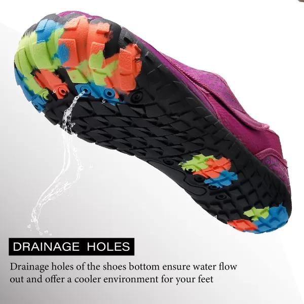 LRUN Barefoot Water Shoes Women Mens Aqua Sock Athletic Hiking Water Sports Shoes for Swim Beach Pool Sand Diving WalkingPpurple