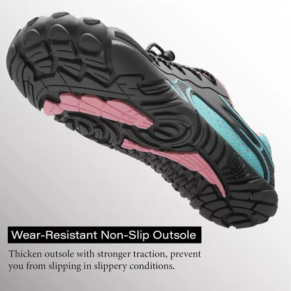 LRUN Barefoot Water Shoes Women Mens Aqua Sock Athletic Hiking Water Sports Shoes for Swim Beach Pool Sand Diving WalkingQblue