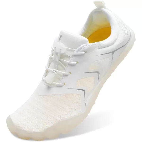 LRUN Barefoot Water Shoes Women Mens Aqua Sock Athletic Hiking Water Sports Shoes for Swim Beach Pool Sand Diving WalkingDwhite