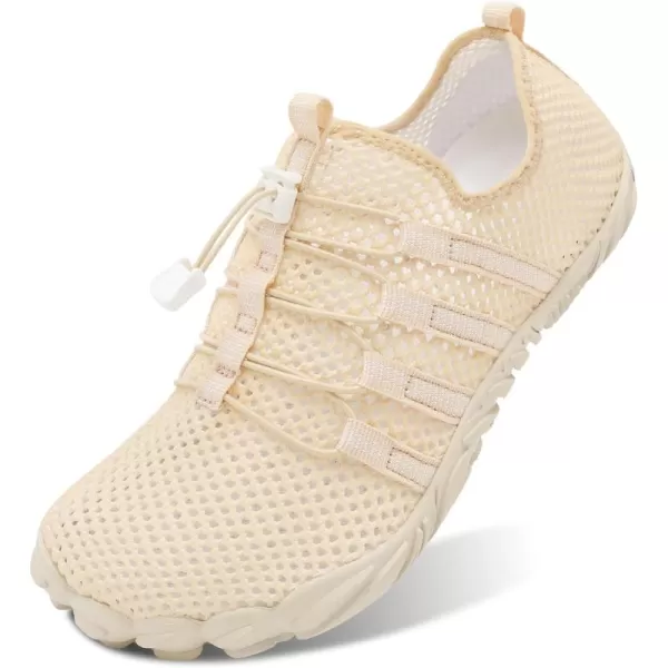 LRUN Barefoot Water Shoes Women Mens Aqua Sock Athletic Hiking Water Sports Shoes for Swim Beach Pool Sand Diving WalkingObeige