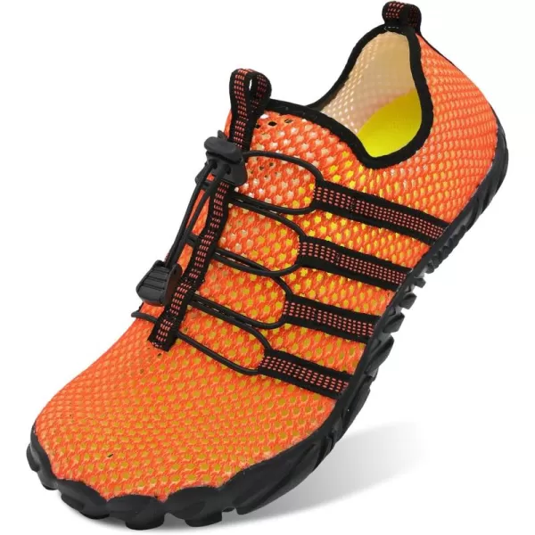 LRUN Barefoot Water Shoes Women Mens Aqua Sock Athletic Hiking Water Sports Shoes for Swim Beach Pool Sand Diving WalkingOorange