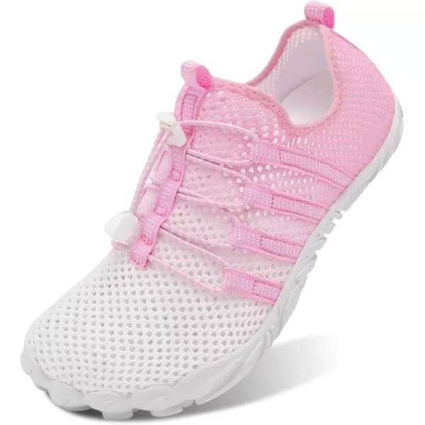 LRUN Barefoot Water Shoes Women Mens Aqua Sock Athletic Hiking Water Sports Shoes for Swim Beach Pool Sand Diving WalkingOwhite Pink