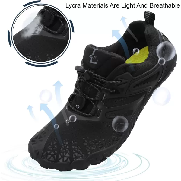 LRUN Barefoot Water Shoes Women Mens Aqua Sock Athletic Hiking Water Sports Shoes for Swim Beach Pool Sand Diving WalkingGblack