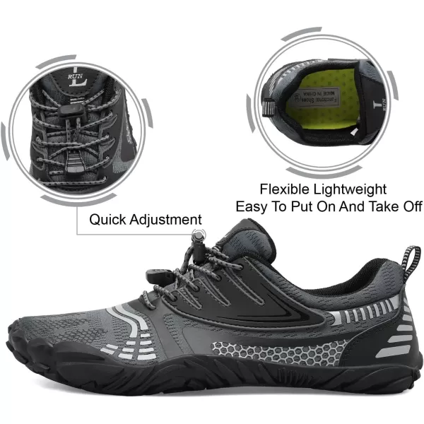 LRUN Barefoot Water Shoes Women Mens Aqua Sock Athletic Hiking Water Sports Shoes for Swim Beach Pool Sand Diving WalkingKgrey