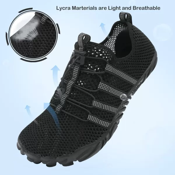 LRUN Barefoot Water Shoes Women Mens Aqua Sock Athletic Hiking Water Sports Shoes for Swim Beach Pool Sand Diving WalkingOblack