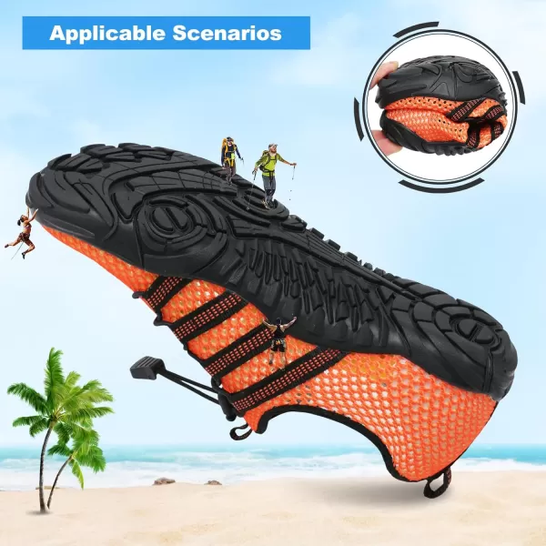 LRUN Barefoot Water Shoes Women Mens Aqua Sock Athletic Hiking Water Sports Shoes for Swim Beach Pool Sand Diving WalkingOorange