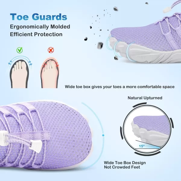 LRUN Barefoot Water Shoes Women Mens Aqua Sock Athletic Hiking Water Sports Shoes for Swim Beach Pool Sand Diving WalkingOpurple