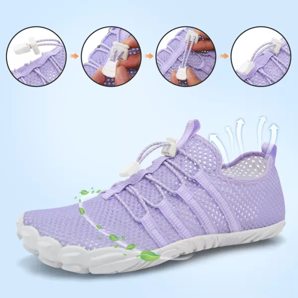 LRUN Barefoot Water Shoes Women Mens Aqua Sock Athletic Hiking Water Sports Shoes for Swim Beach Pool Sand Diving WalkingOpurple